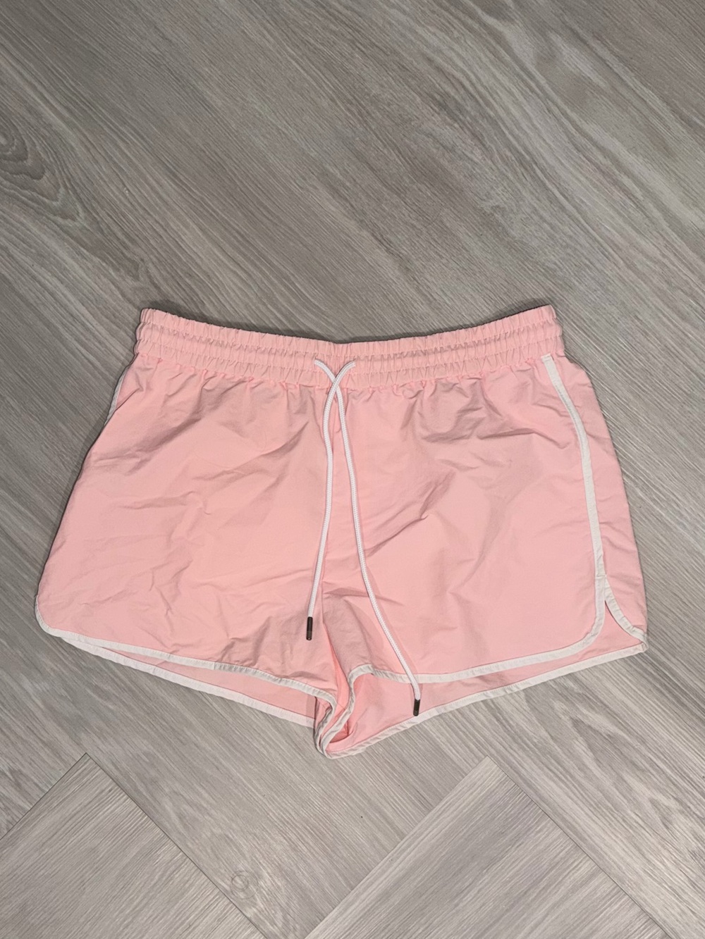 J. Crew Light Pink Athletic Drawstring Shorts with White Trim